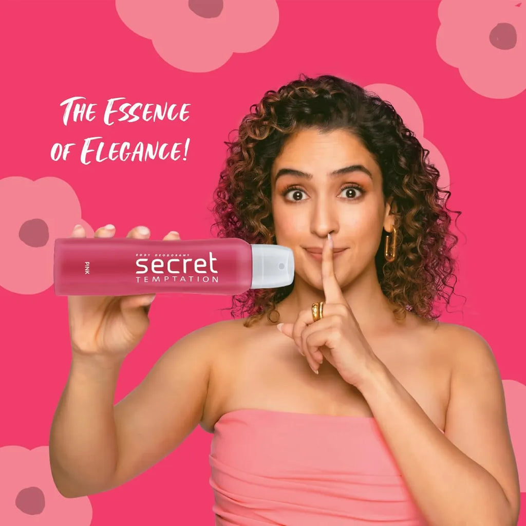 Secret Temptation Pink Deodorant for Women, Long Lasting Floral Body Spray (150ml)