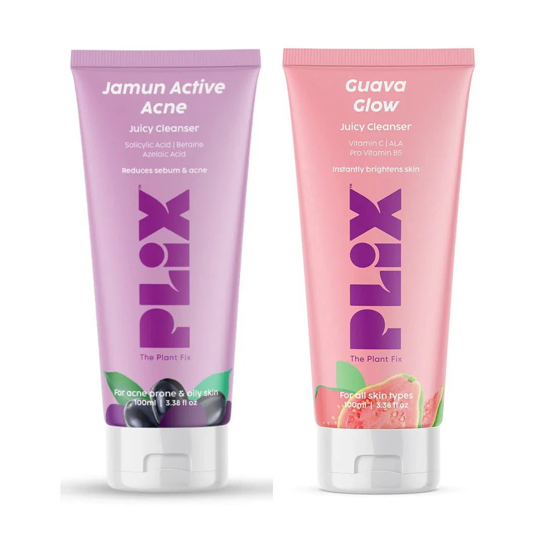 PLIX - THE PLANT FIX  Jamun Active Acne Juicy Cleanser & Guava Glow Juicy Cleanser - 100ml Each