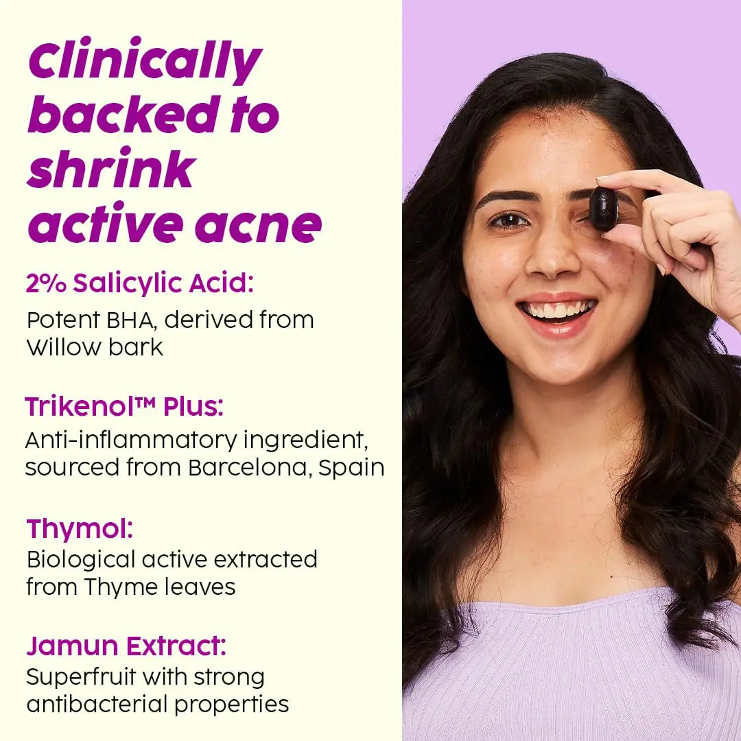 PLIX - THE PLANT FIX Jamun Acne Spot Corrector Gel For Reducing Active Acne | Day & Night Gel (15g)