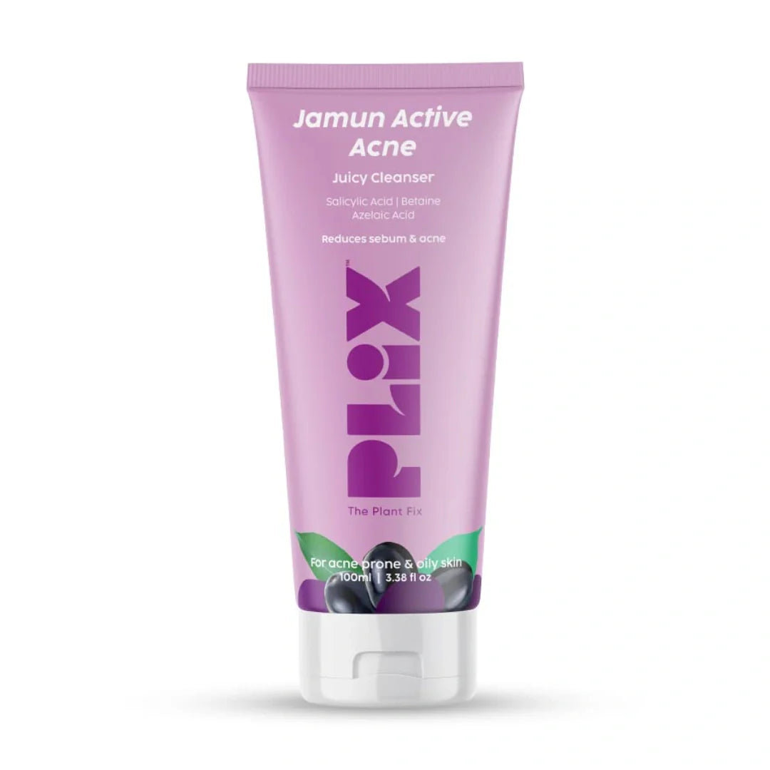 PLIX - THE PLANT FIX 0.5% w/w Salicylic Acid Jamun Face Wash Cleanser Gel For Active Acne & Oil Control, For Breakouts | Oily & Acne Prone Skin | Women & Men | (100ml)
