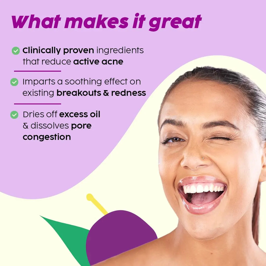 PLIX - THE PLANT FIX 0.5% w/w Salicylic Acid Jamun Face Wash Cleanser Gel For Active Acne & Oil Control, For Breakouts | Oily & Acne Prone Skin | Women & Men | (100ml)