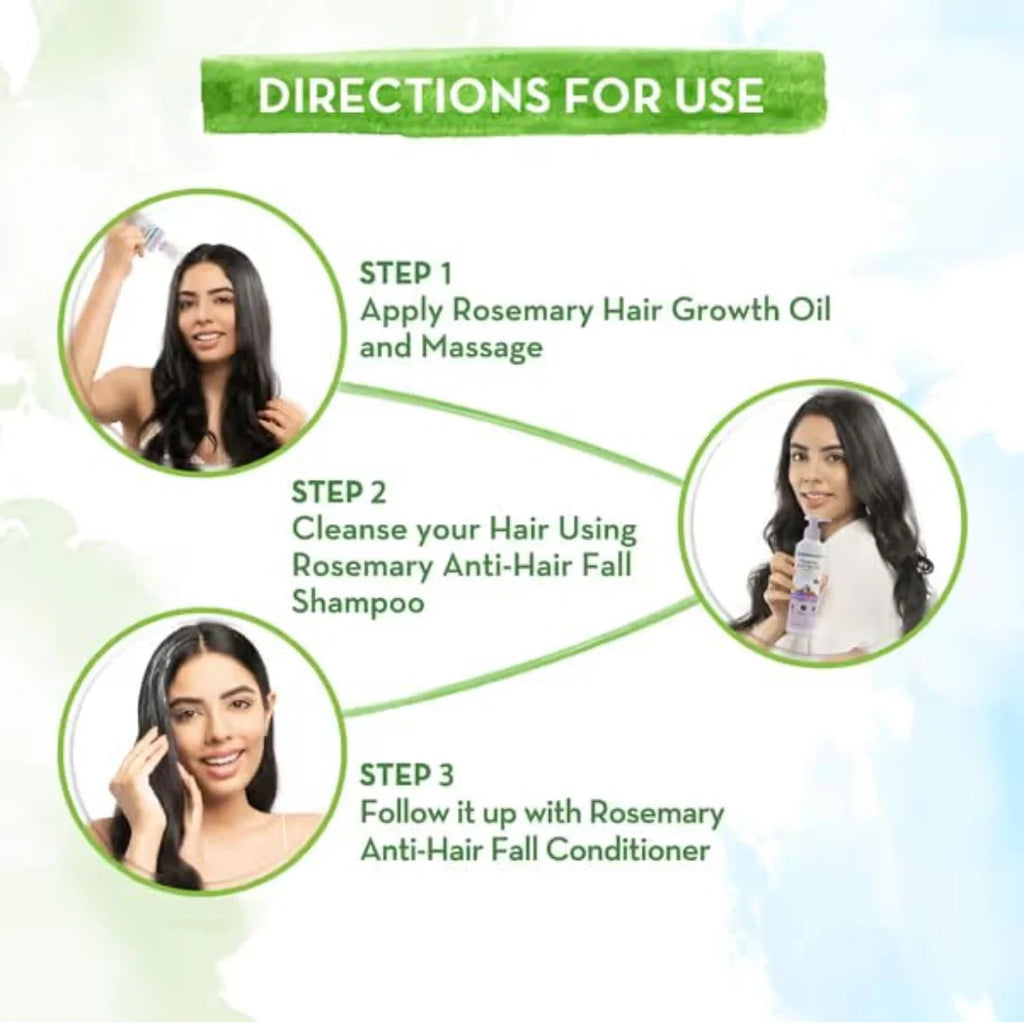 Mamaearth Rosemary Hair Fall Control Kit (Oil-150ml, Shampoo-250ml & Conditioner-250ml) For Men & Women