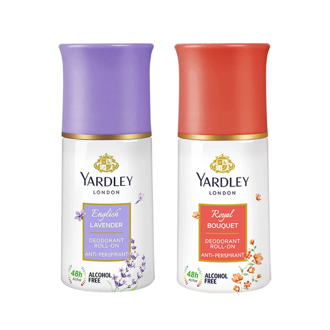 Yardley London Royal Bouquet and English Lavender Deodorant Roll-on  For Men & Women - 50ml (Pack of 2)