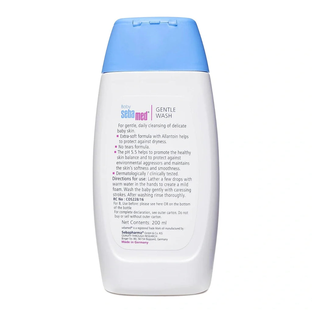 Sebamed Baby Gentle Wash|pH 5.5| Body Wash|Soap Free|Tear Free|200ml