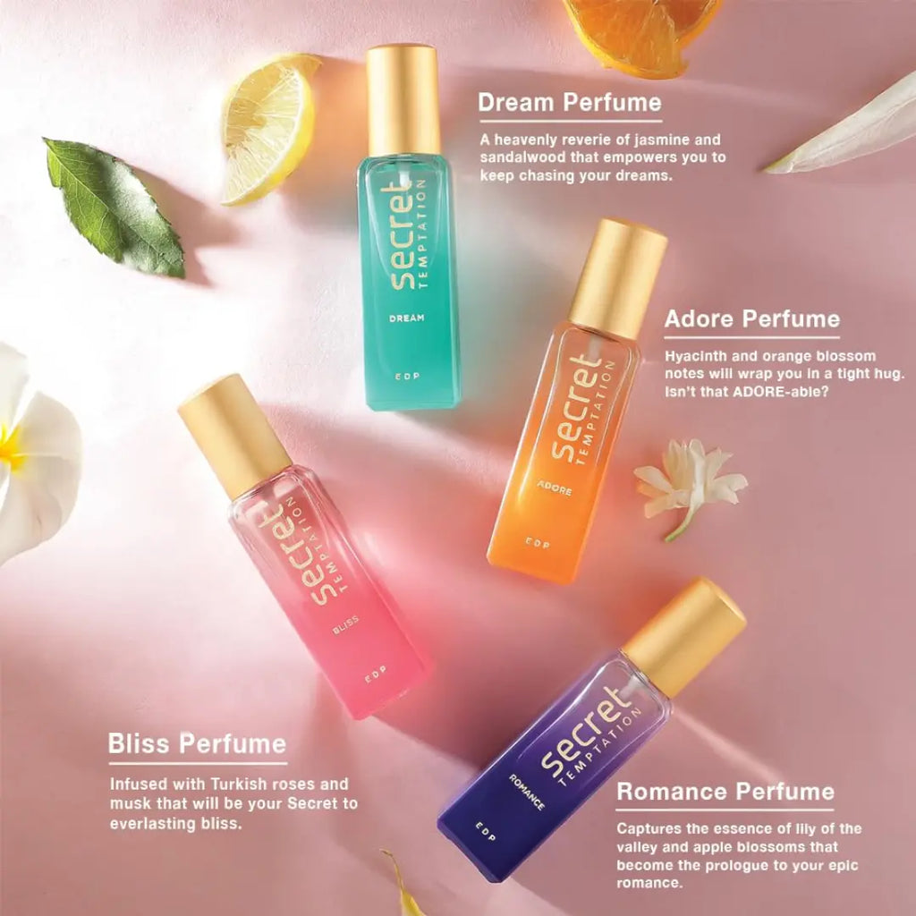 Secret Temptation Premium Perfume For Women, Pack Of 4 (20ml Each) Long Lasting Luxury Perfume Spray