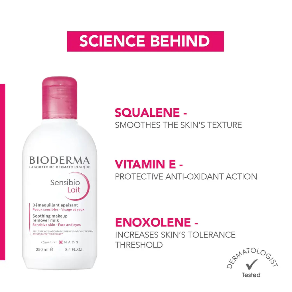 Bioderma Sensibio Lait Demaquillant Soothing Makeup Removing Milk | Gently Cleanses Sensitive Skin (250ml)