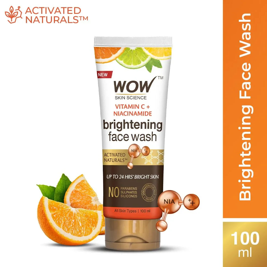 WOW Skin Science Brightening Vitamin C & Niacinamide Face Wash - 100ml ( Pack of 2)