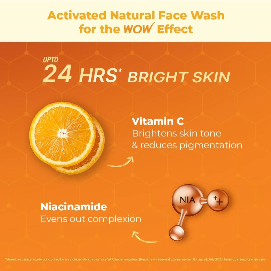 WOW Skin Science Brightening Vitamin C & Niacinamide Face Wash - 100ml ( Pack of 2)