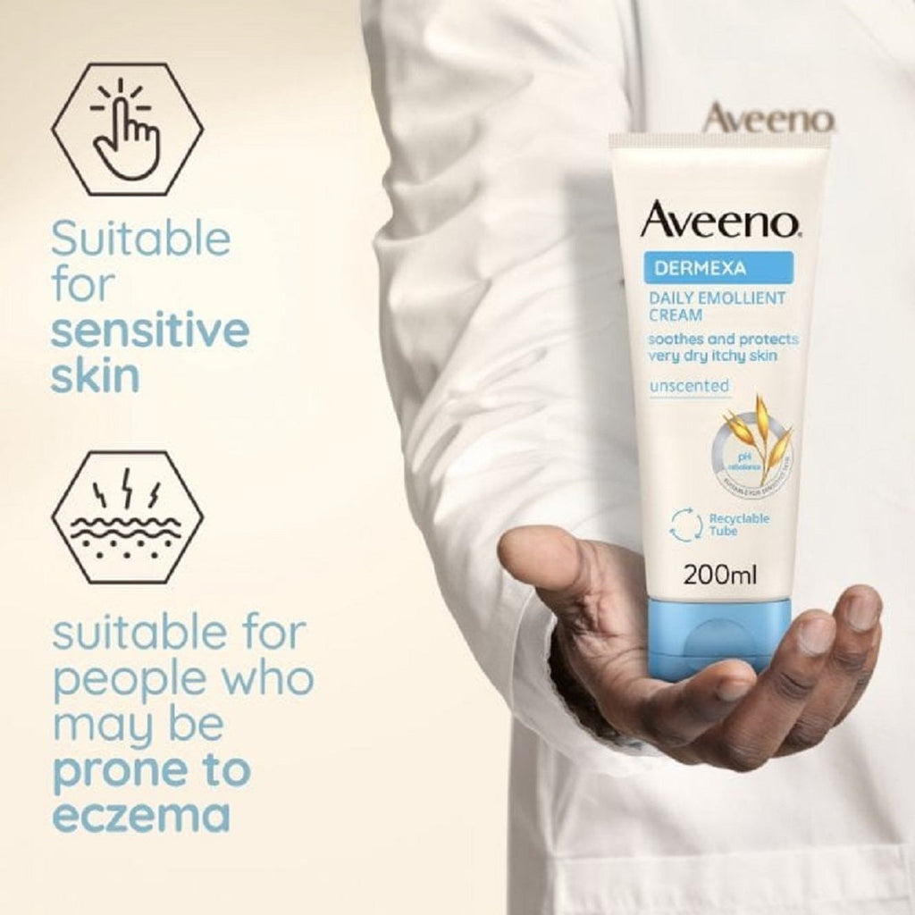 Aveeno Dermexa Daily Emollient Cream 200ml (for very Dry Skin)