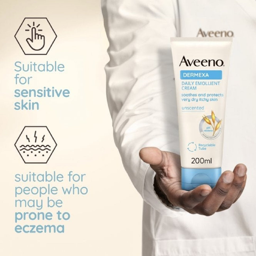 Aveeno Dermexa Daily Emollient Cream 200ml (for very Dry Skin)