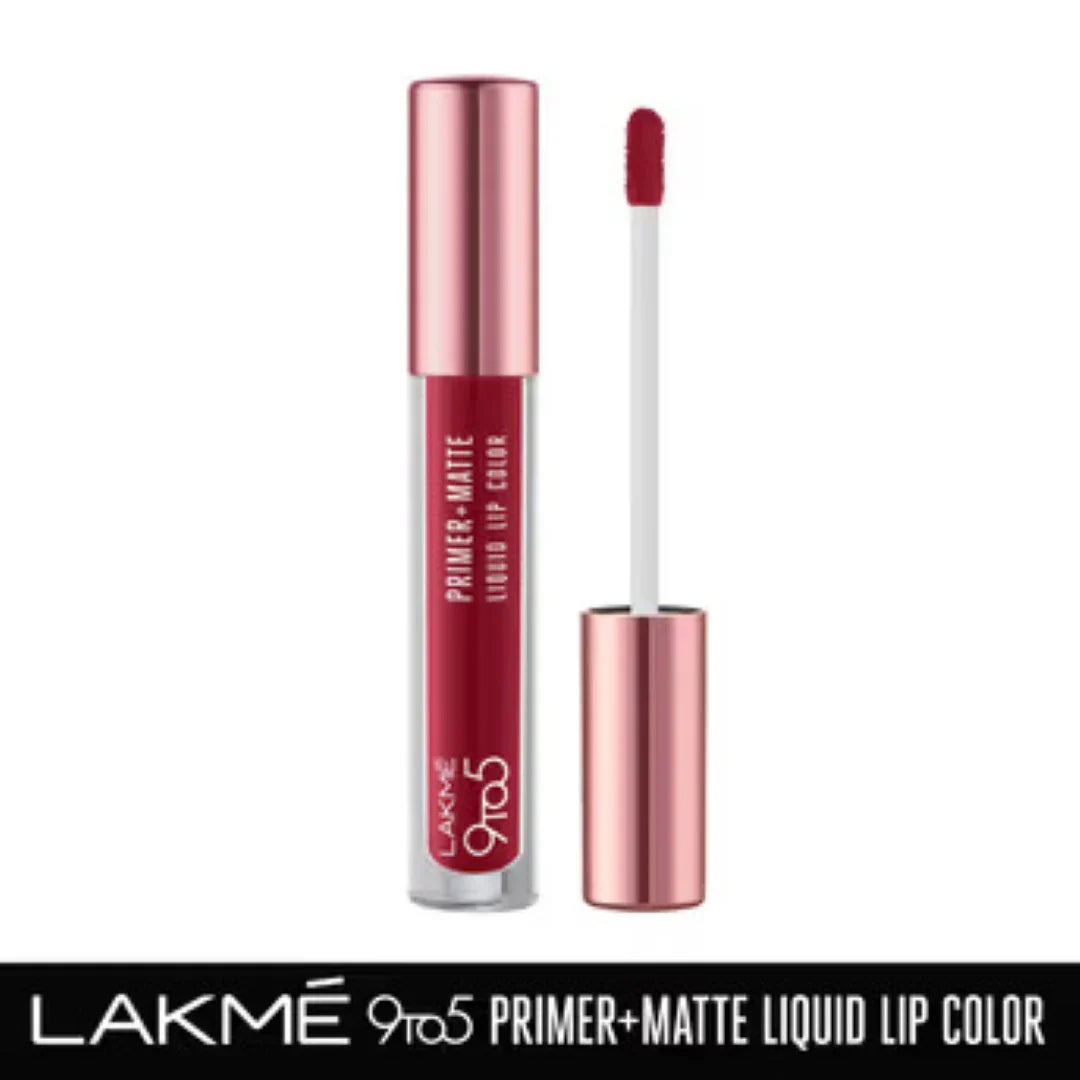 Lakme 9to5 Primer + Matte Liquid Lip Color - MP3 Dusty Rose (4.2ml)