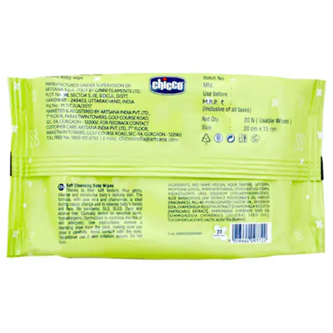 Chicco Baby Moments Soft Cleansing Wipes 20 pcs