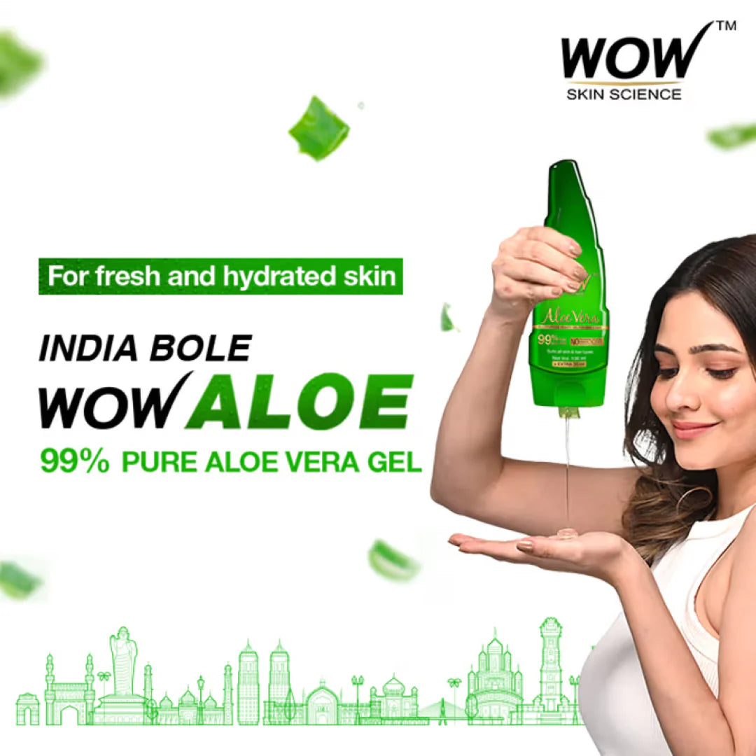 WOW Skin Science Aloe Vera Gel for Face, Skin and Hair -For Both Men and Women