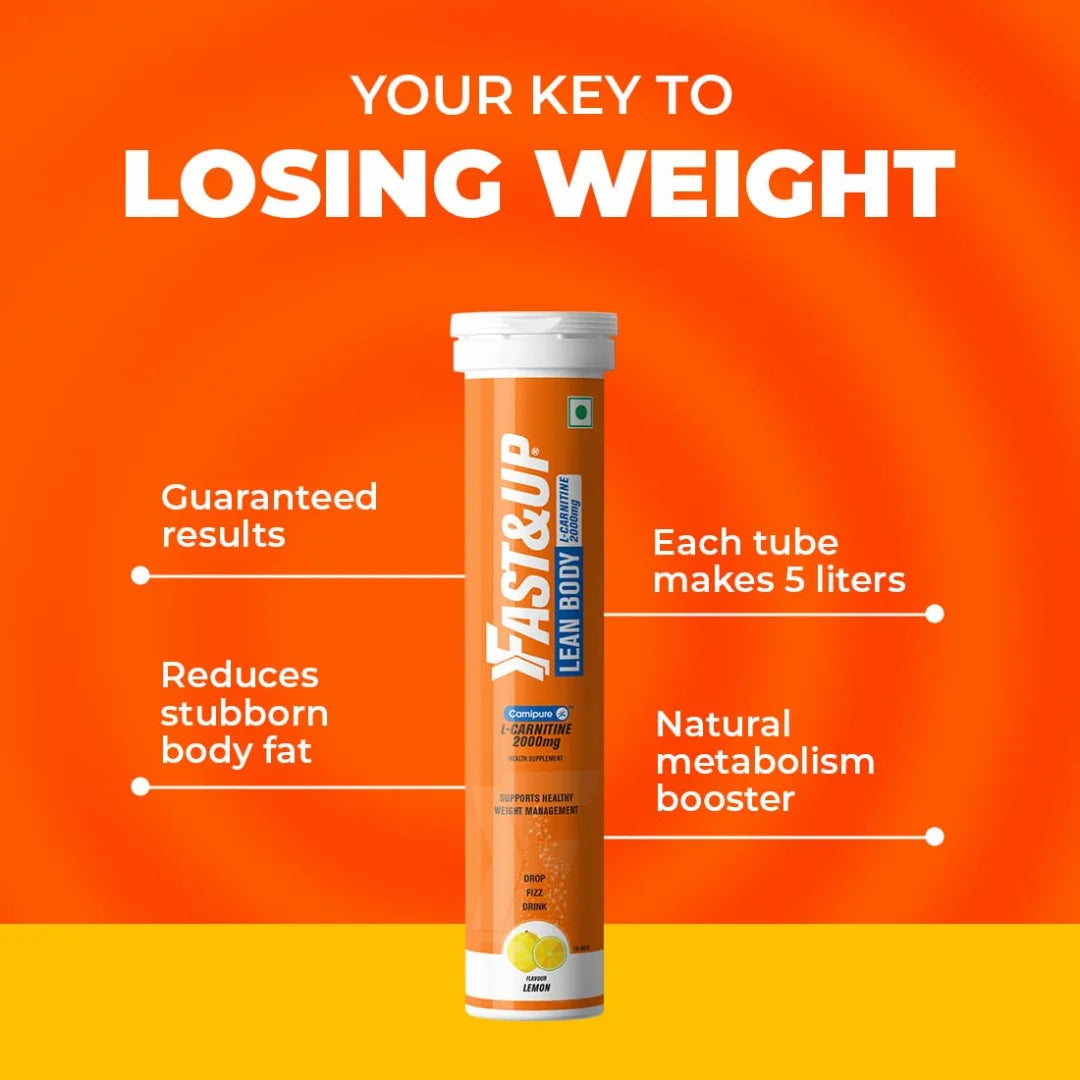 Fast&Up L-Carnitine Lean Body - Helps Convert Fat into Energy, 2000 mg Pack of 20 (pack of 3)