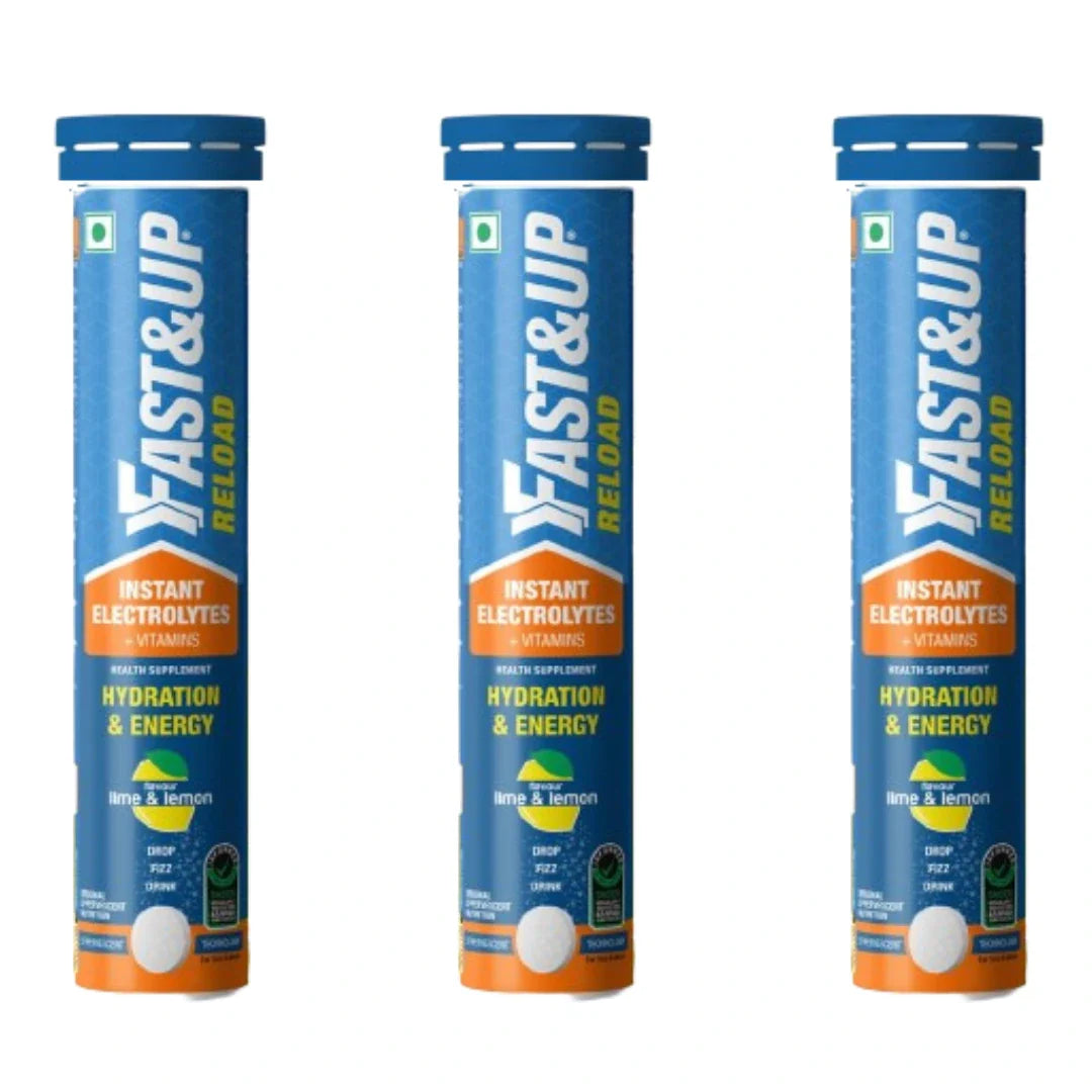 Fast&Up Reload (5 Litres) Low Sugar energy drink for Instant Hydration- 20 (pack of 3)