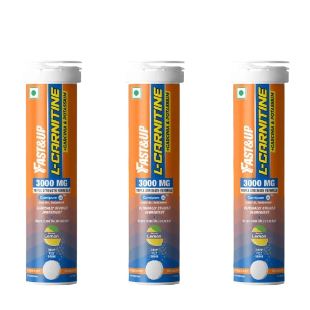 FAST&UP L-CARNITINE 3000 MG - Helps convert fat into energy, ADVANCED TRIPLE ACTION FORMULA (pack of 3)