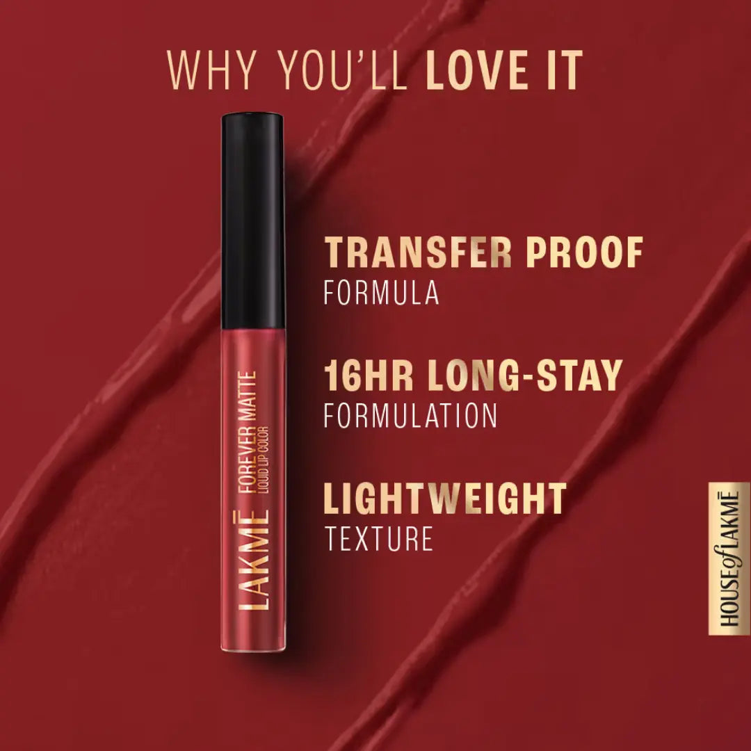 Lakme Forever Matte Liquid Lip Color- Pink Vintage (5.6ml)