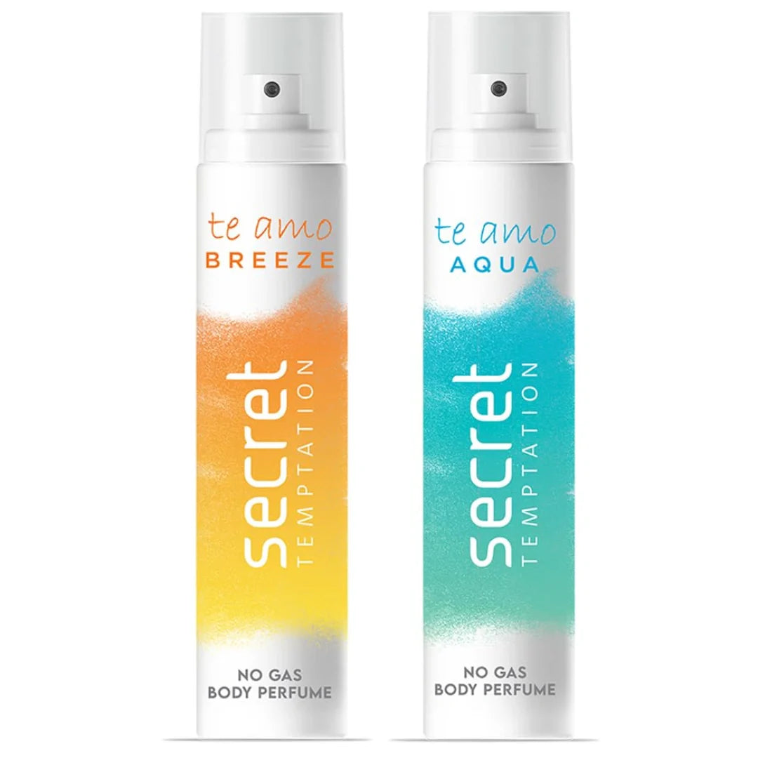 Secret Temptation Te Amo Aqua and Breeze Perfume Body Spray for Women- 120ml (Pack of 2)