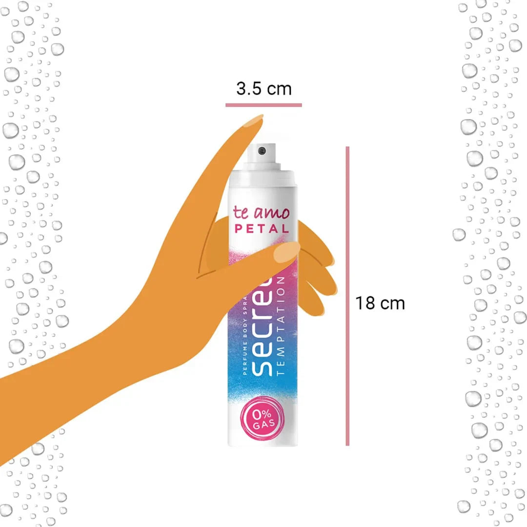 Secret Temptation Te Amo Petal  No Gas Perfume Body Spray for Women (120ml)