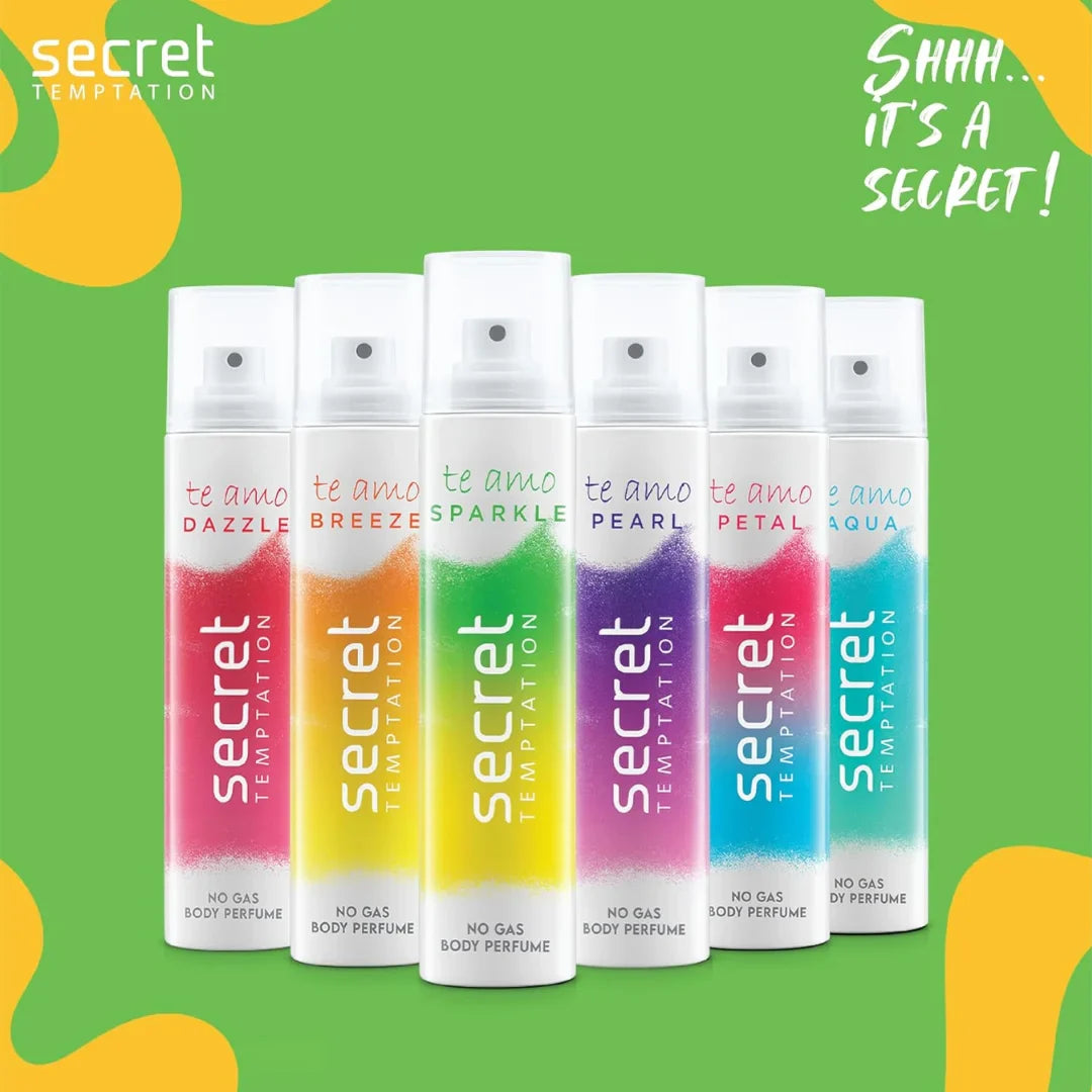 Secret Temptation Te Amo Aqua No Gas Perfume Body Spray for Women (120ml)