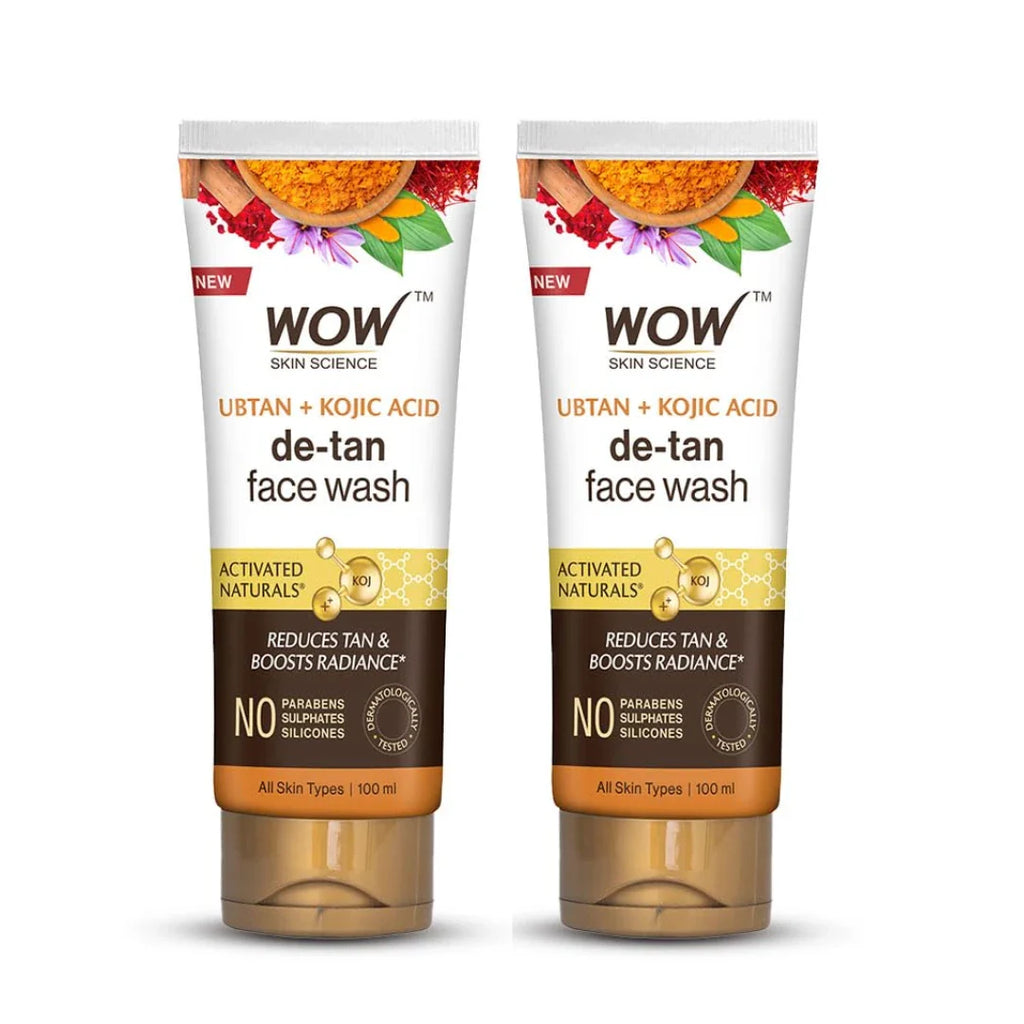 WOW Skin Science Ubtan Cleansing Face Wash | Turmeric & Saffron | All Skin Types - 100ml (Pack of 2)